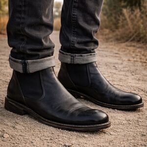 ROAN BedStu Black Leather Pull Up Chelsea Boots Shoes   Mens Size 12